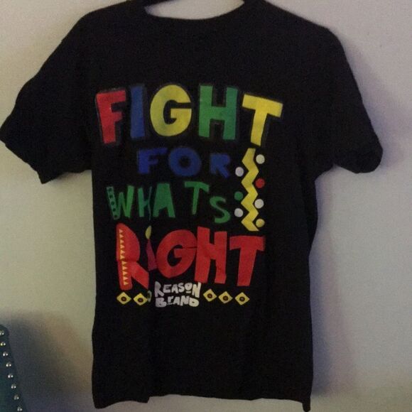 Reason Black and Red Short Sleeve Tee with Bold Graphic - Picture 1 of 3